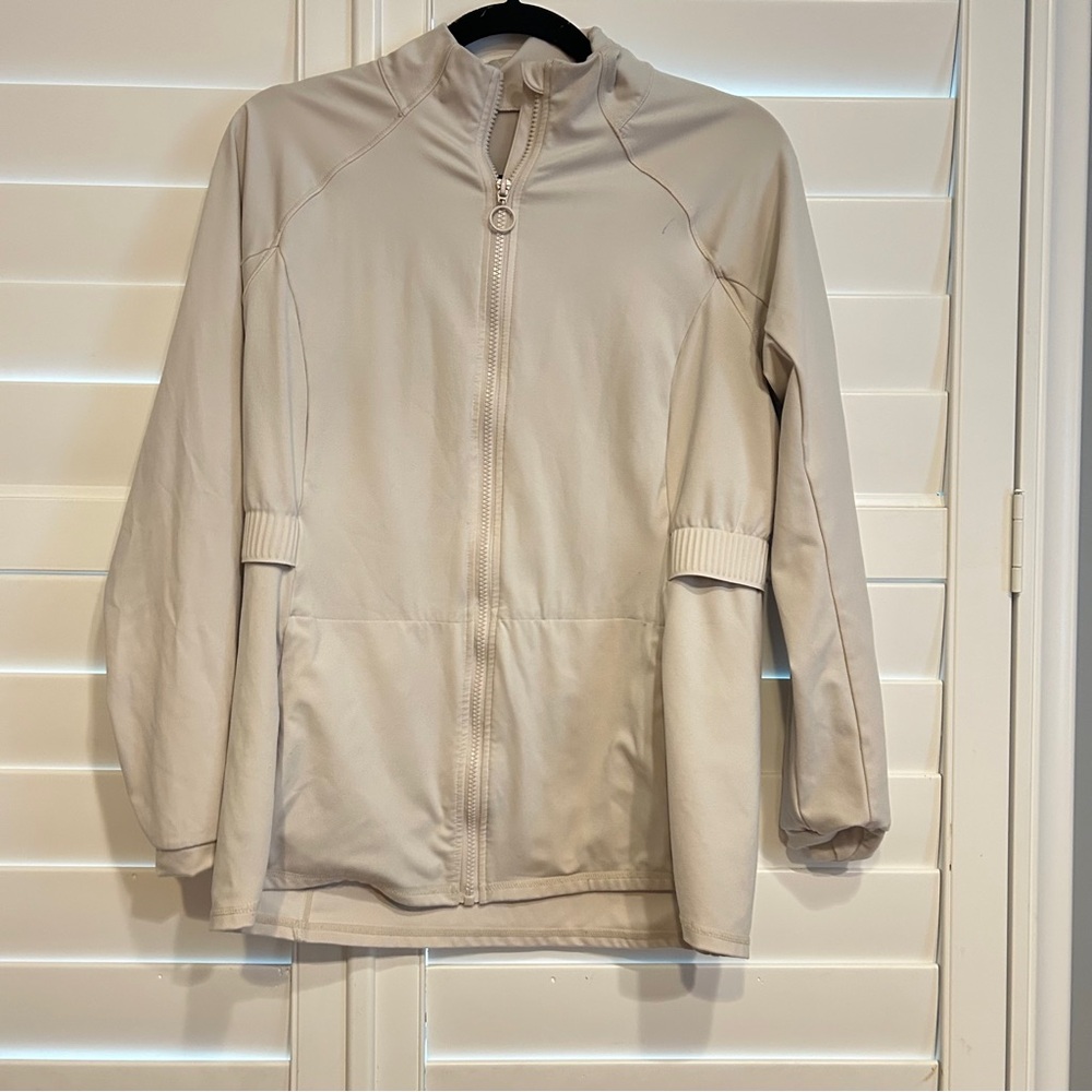 Fabletics Trinity Performance Jacket Cream Size L… - image 2